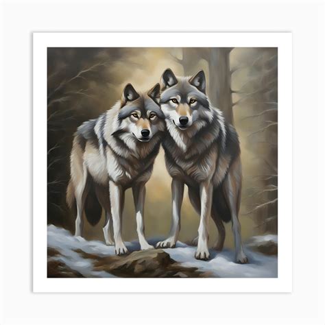 Wolf Couple Art Print by Hassan Rehman - Fy