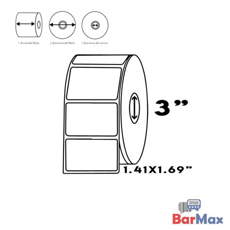 Etiqueta Transferencia Térmica 1 41x1 69 Pulg IND El mejor precio en