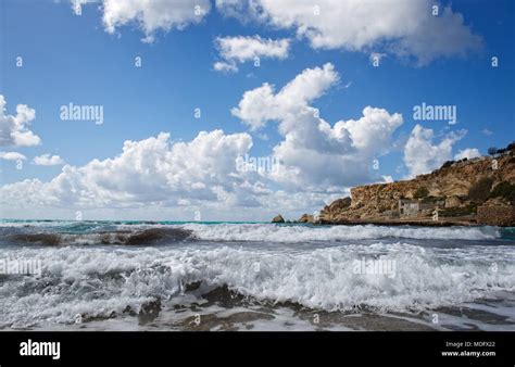 Beach, Golden Bay, Malta Stock Photo - Alamy