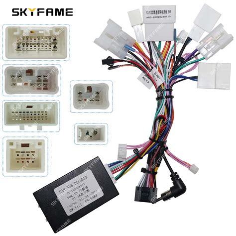 SKYFAME Car 16pin Wiring Harness Adapter Canbus Box Decoder Radio Power