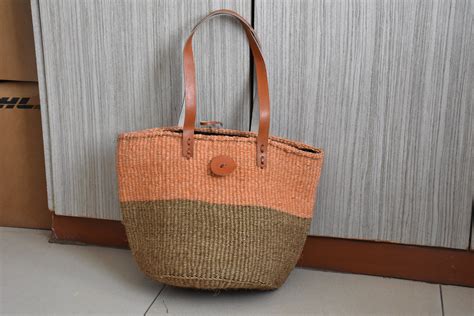 Sisal Woven Basket Bag African Woven Market Handbag Summer Bag Kenyan