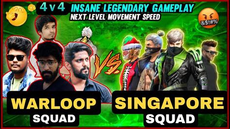 Warloop Squad Vs Singapore Pro Players Squad 4vs4 Room Match Free