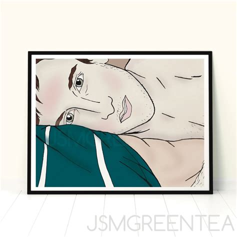 Gay Couple Artwork Wall Art Printable Men Couple Cuddling Etsy