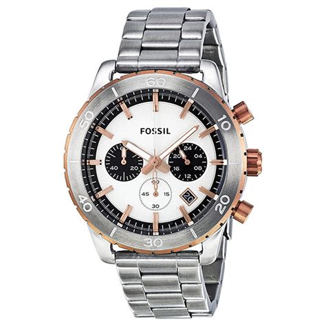 Fossil Keaton Chronograph White Dial Stainless Steel Mens Watch Ch2815