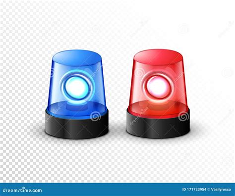 Red Blue Flashing Police Beacon Alarm. Police Light Siren Emergency ...