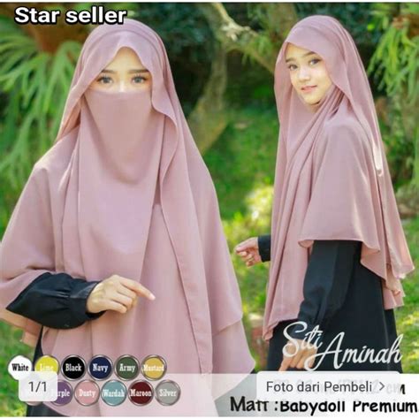 Jual Hijab Jilbab Kerudung Instant Khimar Syari Siti Aminah Cadar Jumbo