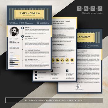 Resume Template Professional Modern By Resumeinventor Tpt