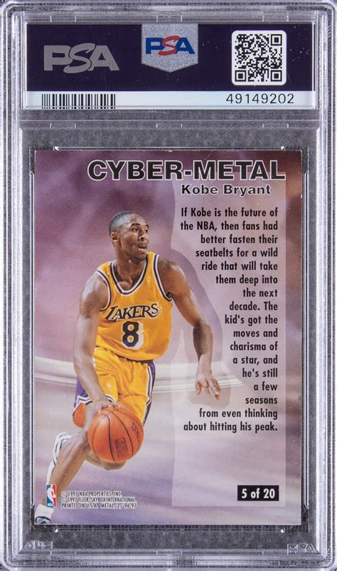 Lot Detail 1996 97 Fleer Metal Cyber Metal 5 Kobe Bryant Rookie