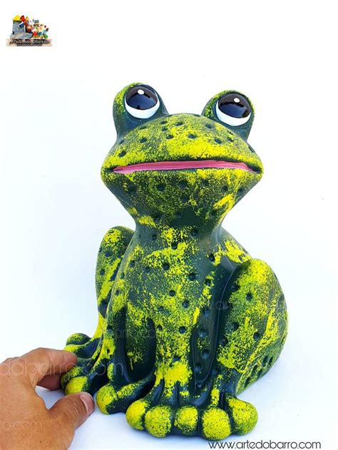 Ceramic Frog Decoration Frog Garden Frog Clay Frog Etsy Frog Decor