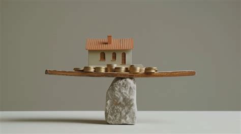 Premium Photo Balance Concept With House Model And Coins On A Seesaw