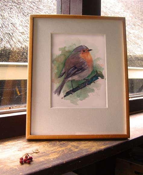 Red Robin Giclee Print Bird Watercolor Painting Limited Etsy