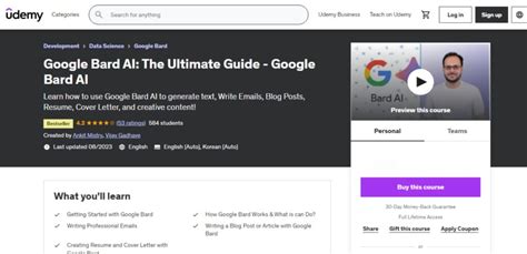 Best Free Udemy Google Bard Courses In September