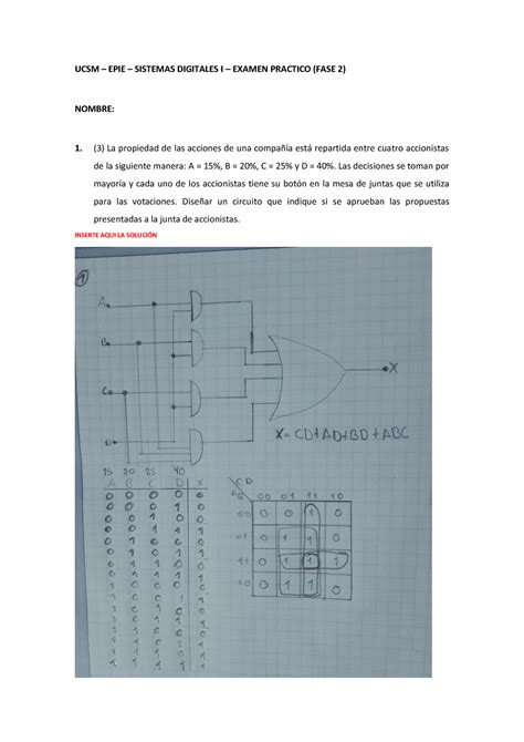 Examen Fase 2 Practica UCSM EPIE SISTEMAS DIGITALES I EXAMEN