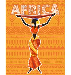 African Woman On Ethnic Background Royalty Free Vector Image