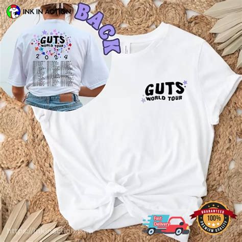 Olivias Rodrigo Guts World Tour 2024 Concert T Shirt Print Your