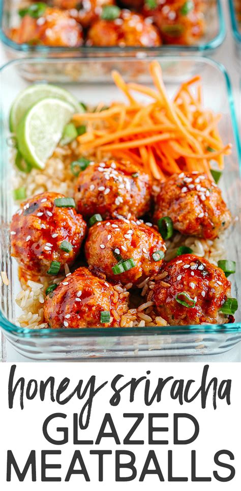 Honey Sriracha Glazed Meatballs Eat Yourself Skinny