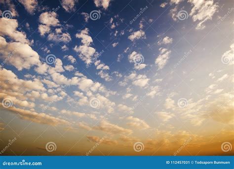 Clouds in the morning sky stock image. Image of evening - 112457031