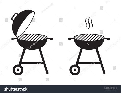 Bbq Grill Icon Barbecue Smoke Steam Stock Vector Royalty Free 1927106819