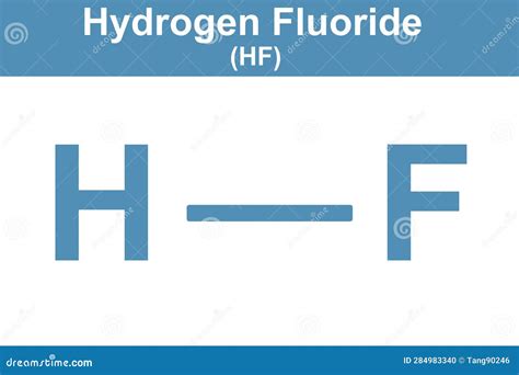 Chemistry Illustration Of Hydrogen Fluoride In Blue Stock Illustration Illustration Of Symbol