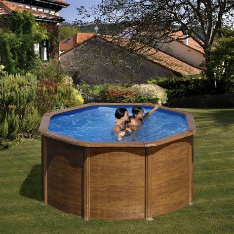 Piscine Ronde En Acier Effet Bois Gre Pacific Avec Purateur Sable