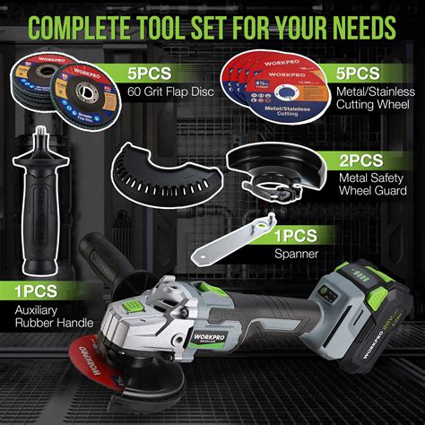 20v Cordless Angle Grinder Kit Workpro® Tools