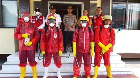 CEGAH CORONA INI YANG DILAKUKAN POLRES GORONTALO KOTA DAN PMI