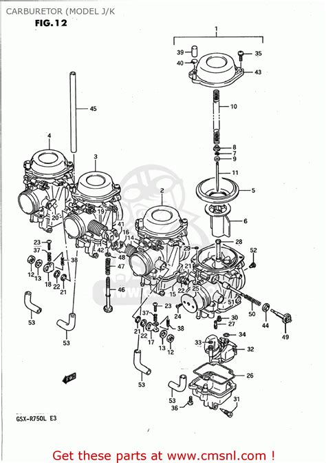 Suzuki GSXR750 1988 J USA E03 CARBURETOR MODEL J K Buy Original