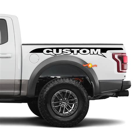 Custom Text Bedside Raptor Stripes Decal Kit Compatible With Ford