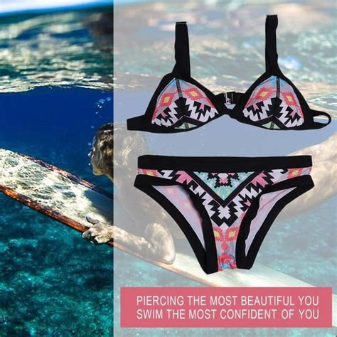 Mode Femmes Bikini Set Rétro Simple Modèle Sexy Impression Maillot De Bain S Cdiscount