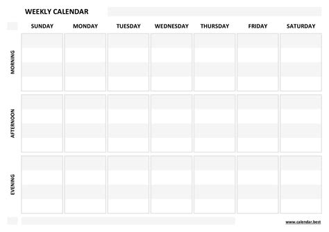 Blank Week Calendar Printable - Printable Template Calendar