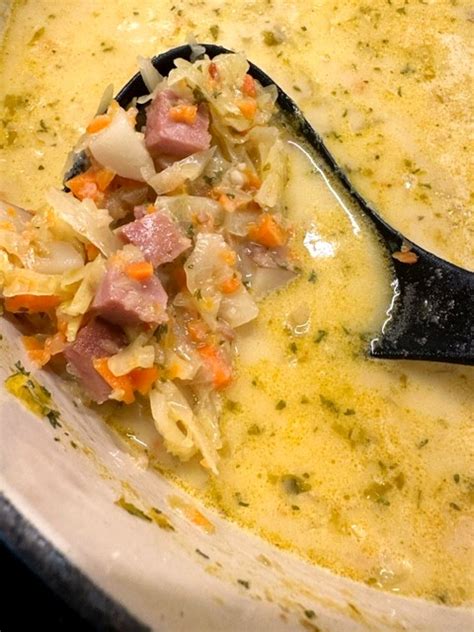 World S Best Creamy Cabbage Soup With Ham Yeyfood Recipes