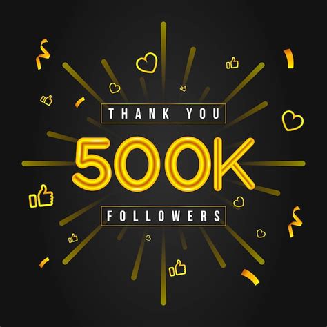 Premium Vector Thank You 500k Followers Design Celebrating 500000 Or