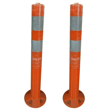 Polyurethane Grey And Orange Traffic Spring Post For Road Safety ABS