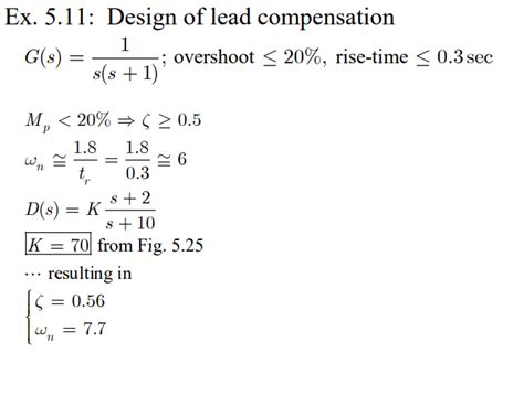 Solved Convert the lead compensator in Example 5.11 | Chegg.com