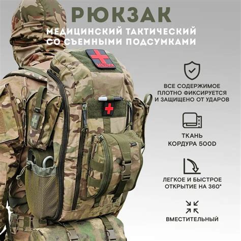 Медицинский рюкзак тактический с подсумками