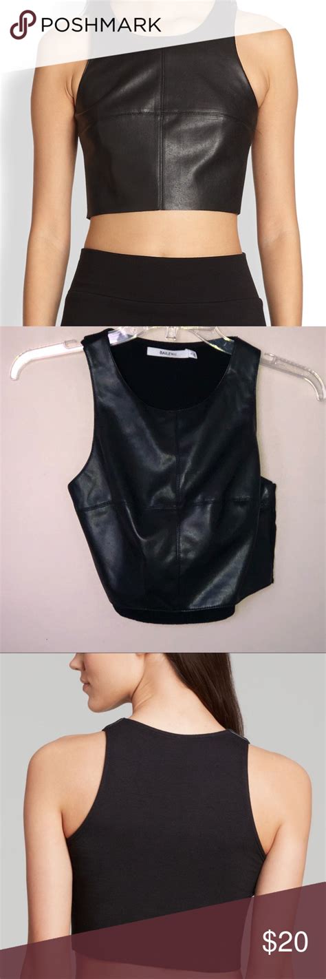 Bailey 44 Faux Leather Crop Top Leather Crop Top Crop Tops Clothes