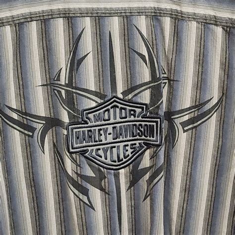 Genuine Harley Davidson Button Up Men S Striped Short Gem