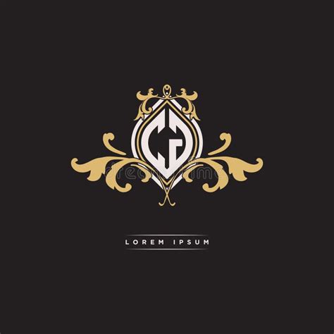 Cg Logo Monogram Ornamental Geometric Vintage Style Stock Vector