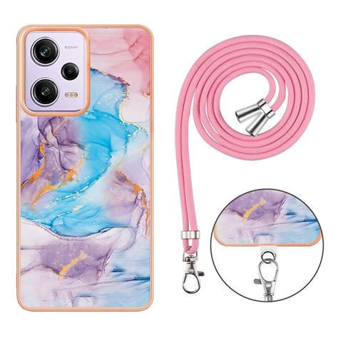 Electroplating Imd Tpu Phone Case With Lanyard For Xiaomi Redmi Note