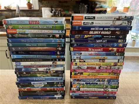 LOT OF 40+ Disney Pixar Animated DVD Kids Movies Dreamworks Spongebob ...