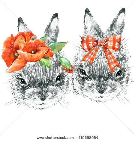 Cute Bunny Rabbit Pencil Sketch Illustration Stock Illustration 419698054 | Shutterstock ...