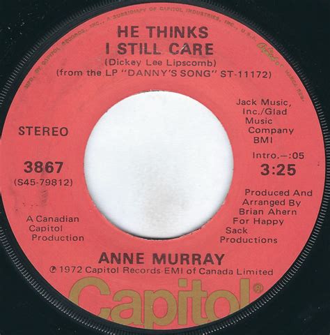 Anne Murray - You Won't See Me / He Thinks I Still Care (1974, Los ...