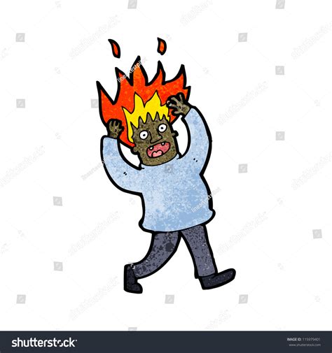 Cartoon Man Hair On Fire Stock Vector (Royalty Free) 115979401 ...