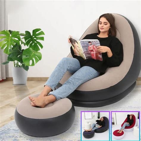 Canap Pouf De Loisirs Gonflable Canap Paresseux Lit Inclinable Pliable