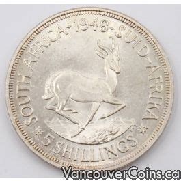 1948 South Africa 5 Shillings Springbok Large Silver Coin Choice UNC