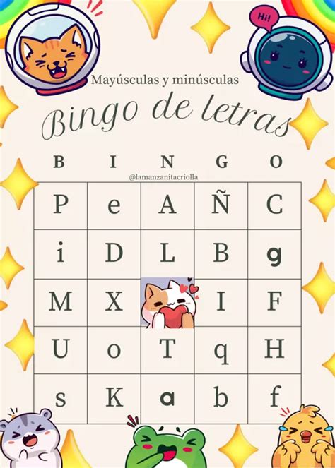 Bingo De Letras Min Sculas Y May Sculas