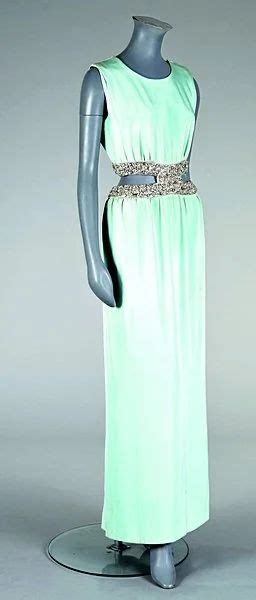 A Balenciaga Turquoise Silk Evening Gown Circa 1967 8 Bearing White