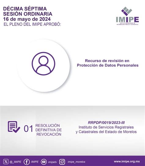 Sesión de Pleno No 17 del 16 de mayo de 2024 IMIPE