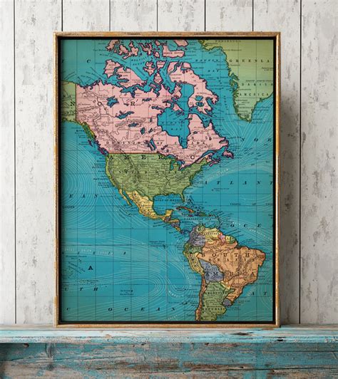 WORLD MAP Print SET Of 3 Wall Triptych Room Decor World Etsy