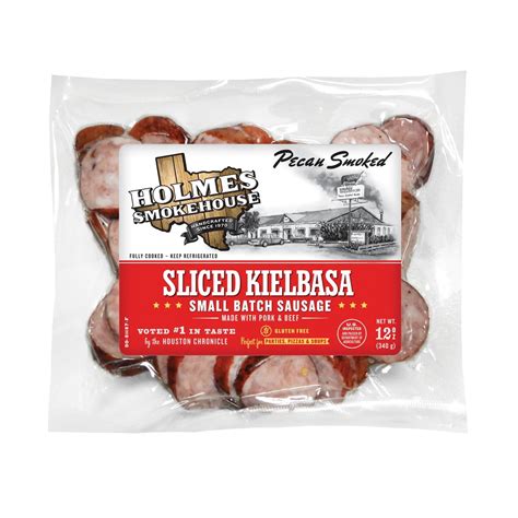 Holmes Smokehouse Kielbasa Sliced Pork Sausage 12oz Fully Cooked Smoked Gluten Free Plastic